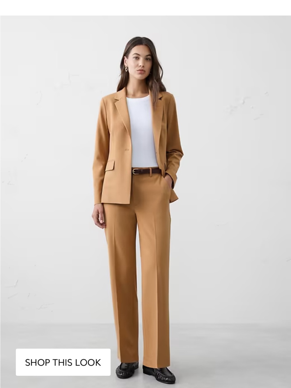Banana Republic Factory Tan Wide-Leg Trousers